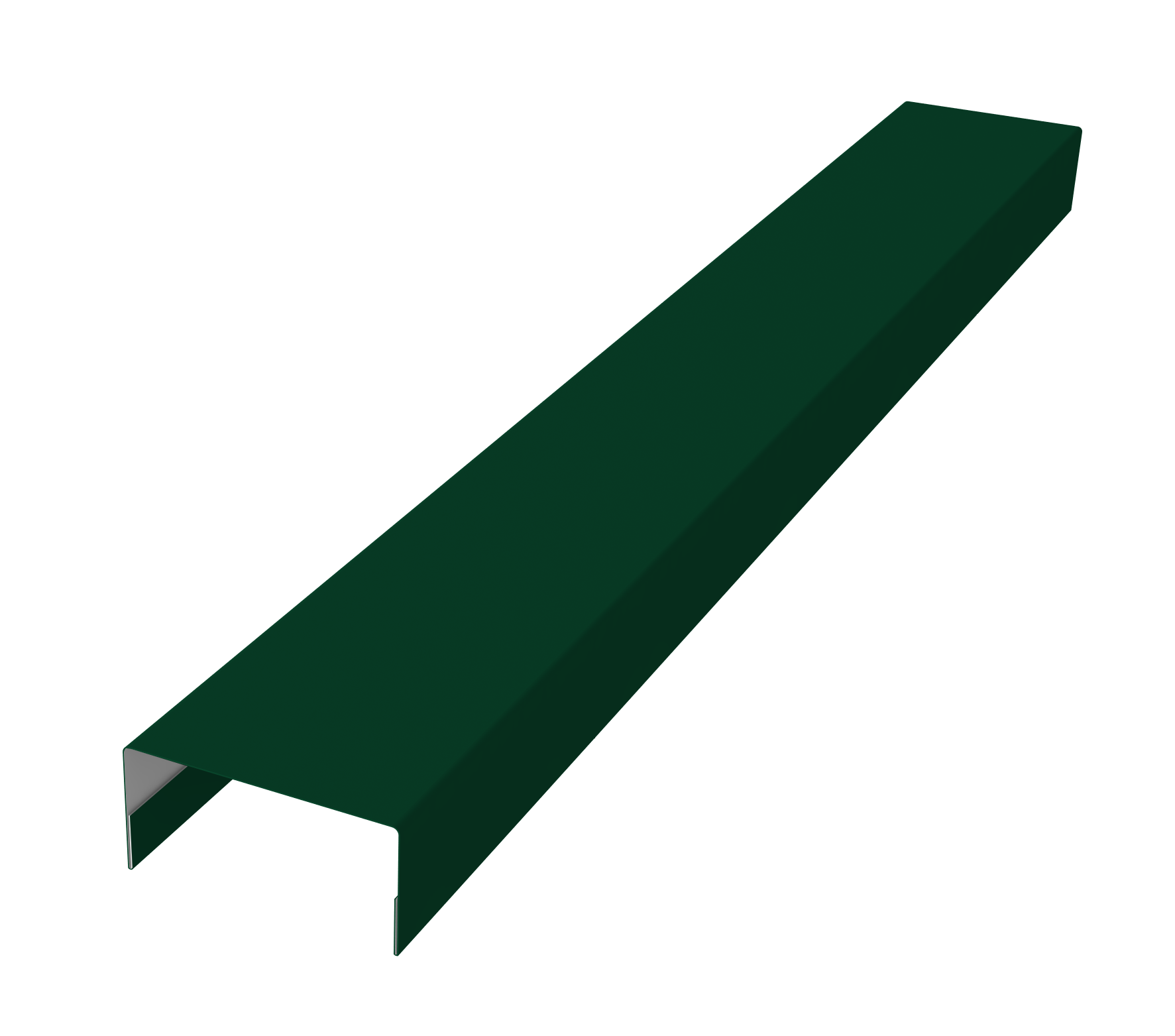 Крышка забора для горизонтального монтажа штакетника 0,5 Satin Matt TX RAL 6005 зеленый мох (3м)