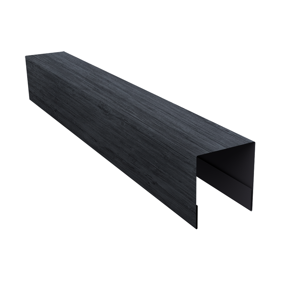Планка боковая для забора из сайдинга (Блок-хаус new) 0,45 Print Premium Grey Wood TwinColor (2,06м)