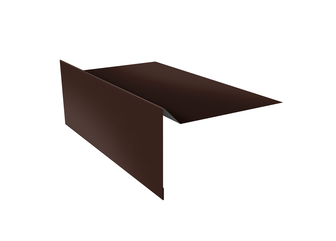 Планка ветровая для мягкой кровли простая 100х20х100 0,5 Satin с пленкой RAL 8017 шоколад (3м)
