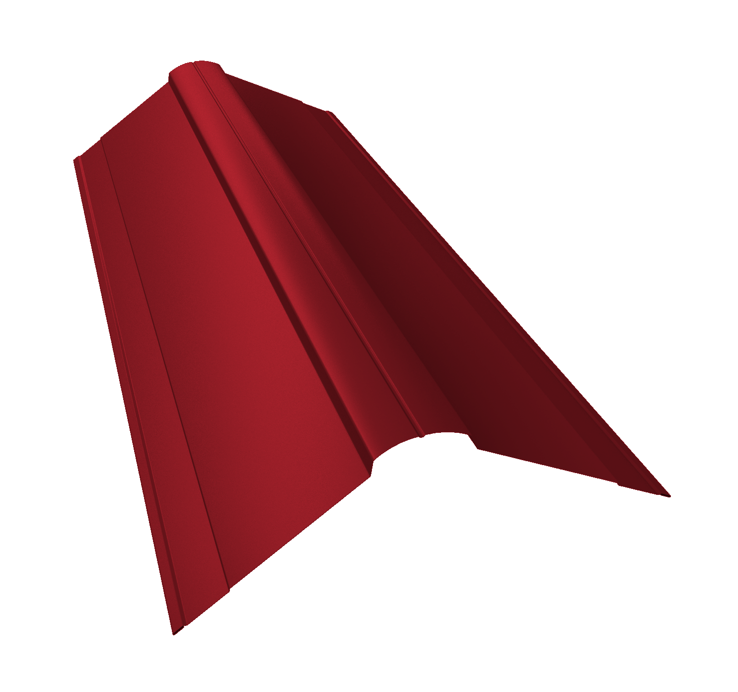 Планка конька фигурного 150x150 0,45 PE с пленкой RAL 3003 рубиново-красный (2м)
