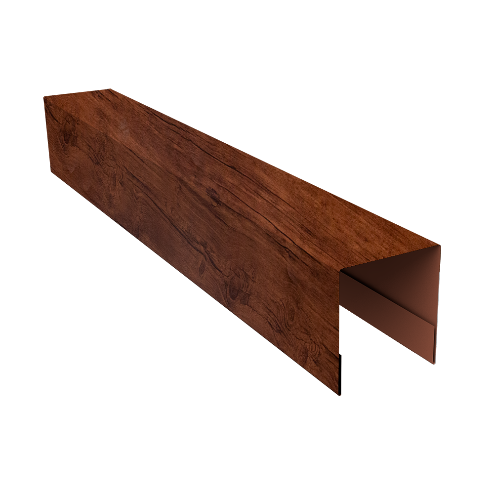 Планка боковая для забора из сайдинга (Блок-хаус new) 0,45 Print Premium Cherry Wood Fresh TwinColor (2,5м)