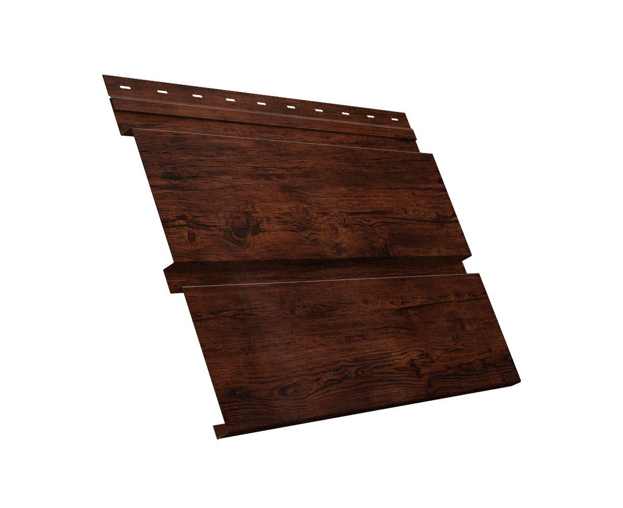 Софит металлический Квадро Брус с перфорацией 0,45 Print Elite с пленкой Cherry Wood TwinColor