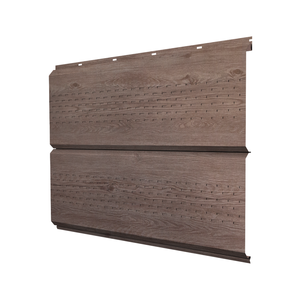 Софит ЭкоБрус new c перфорацией 0,45 Print Elite с пленкой White Wood TwinColor
