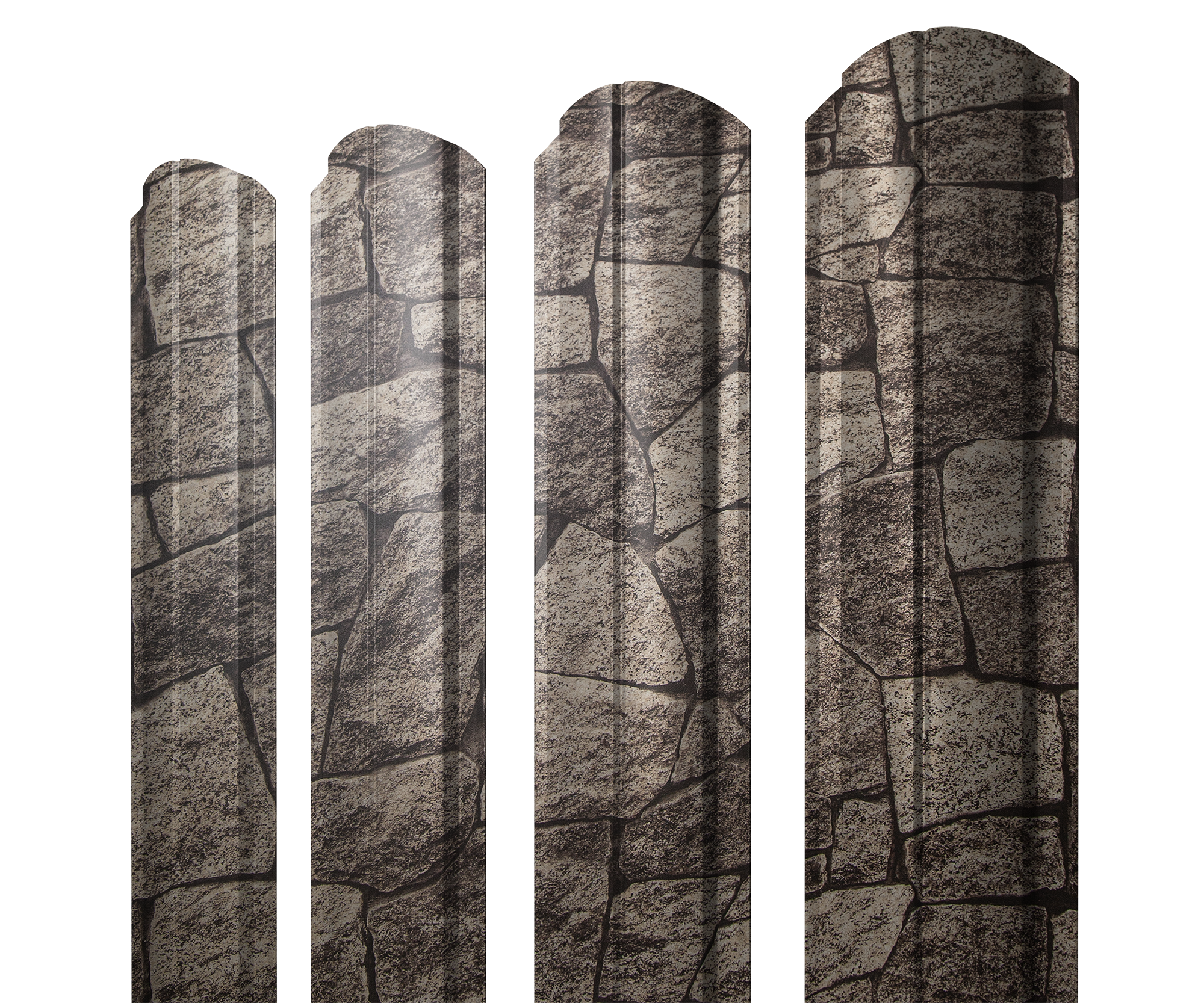 Штакетник Полукруглый Slim фигурный 0,45 Print Elite King Stone TwinColor