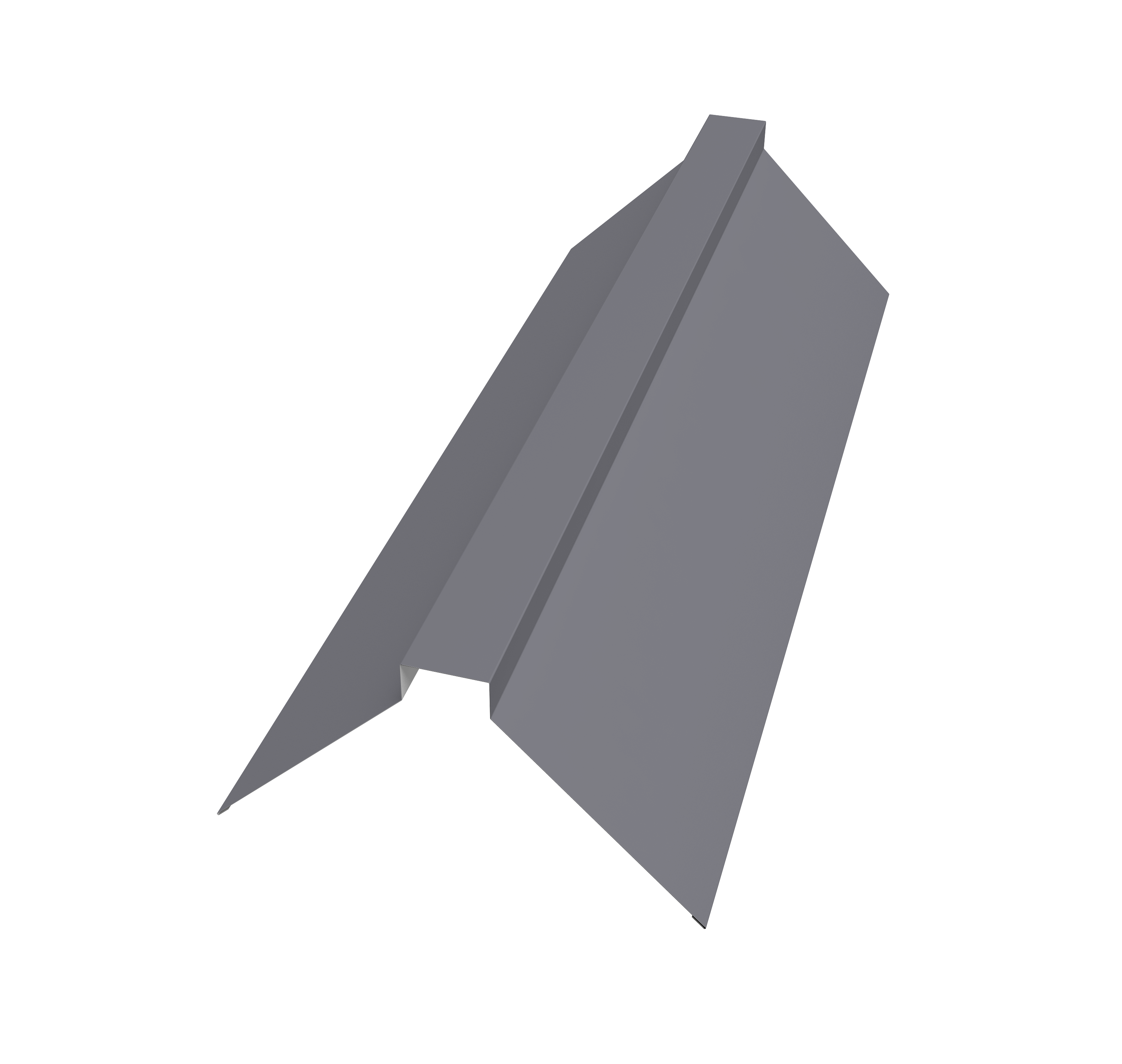 Планка конька плоского 175х50х175 0,5 Satin с пленкой RAL 7004 сигнальный серый (3м)