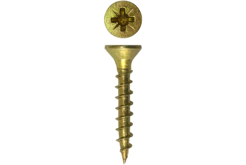 Саморез Rizzel Pz 4,0х16 (1000шт) шлиц Pz2, желтый цинк (короб)