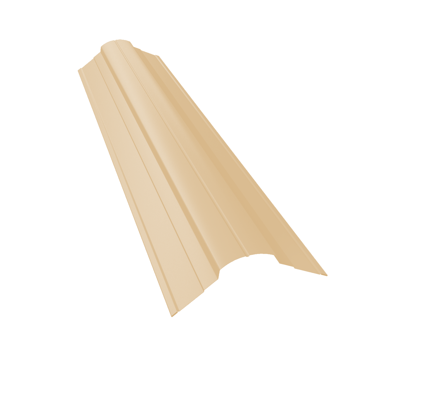 Планка конька фигурного 70x70 0,45 PE с пленкой RAL 1015 светлая слоновая кость (2м)