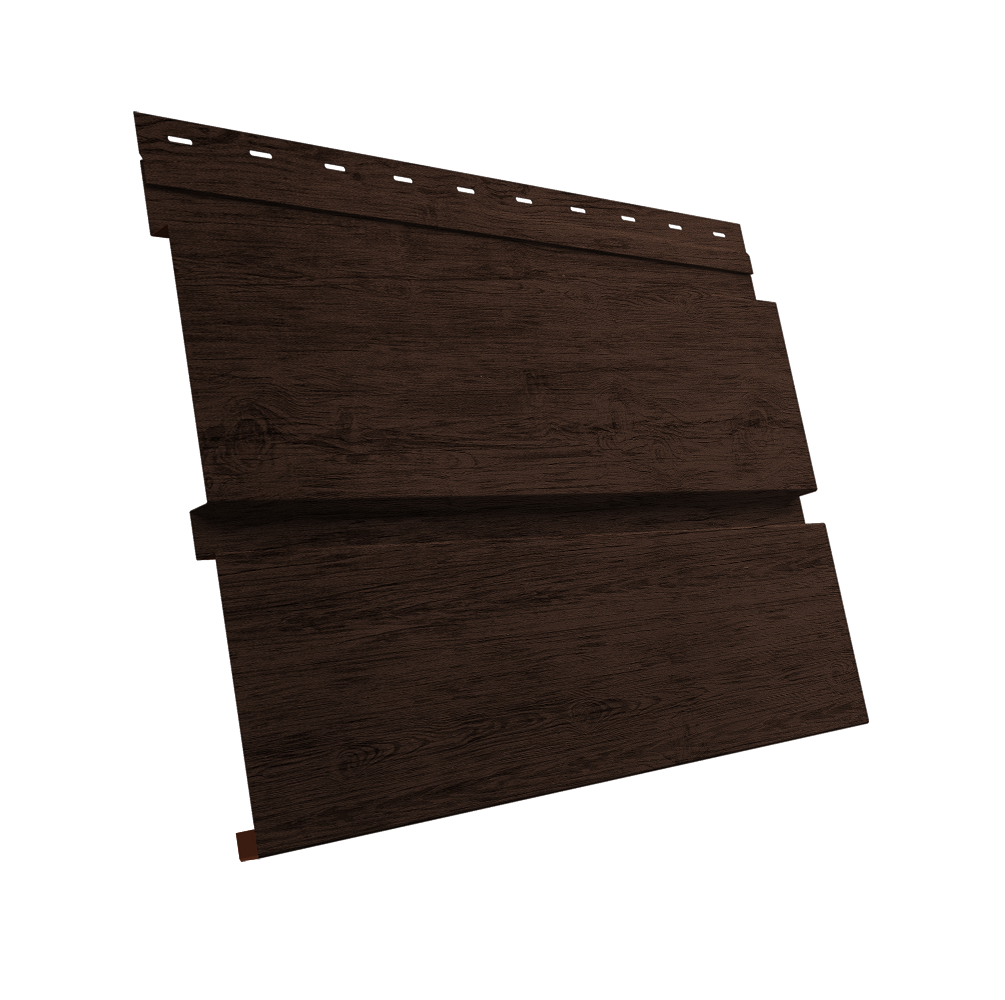 Софит металлический Квадро Брус без перфорации 0,45 Print Premium с пленкой Antique Wood TwinColor