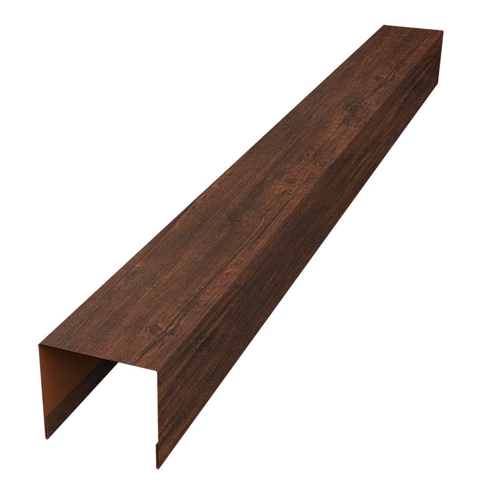 Стойка боковая крепежная для забора жалюзи Palermo 0,45 Print Premium Cherry Wood Dark FTC (3м)