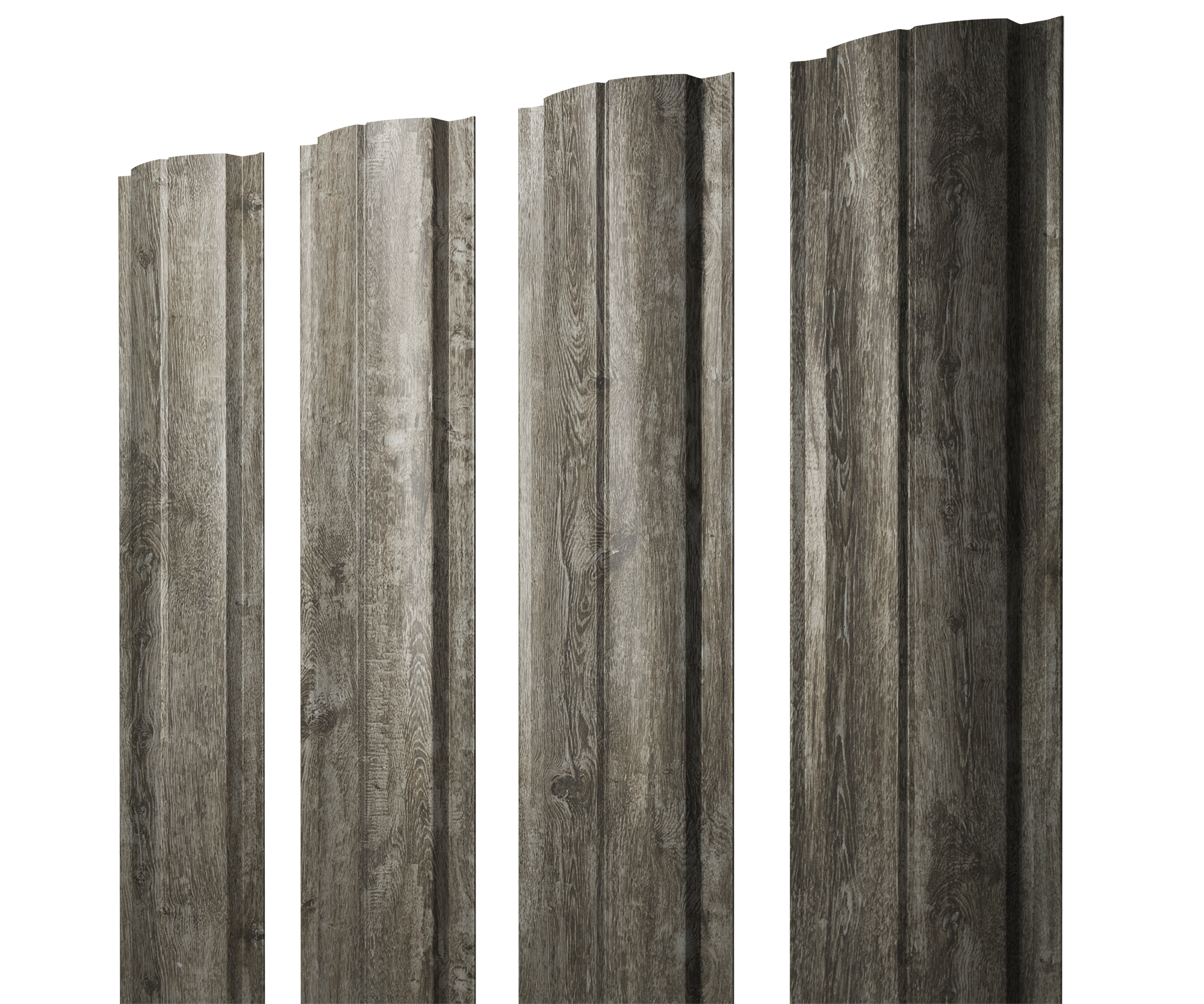 Штакетник Полукруглый Slim с прямым резом 0,45 Print Elite Nordic Wood TwinColor