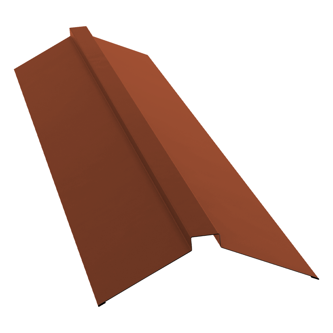 Планка конька плоского 150х40х150 0,5 Velur X RAL 8004 терракота (2м)