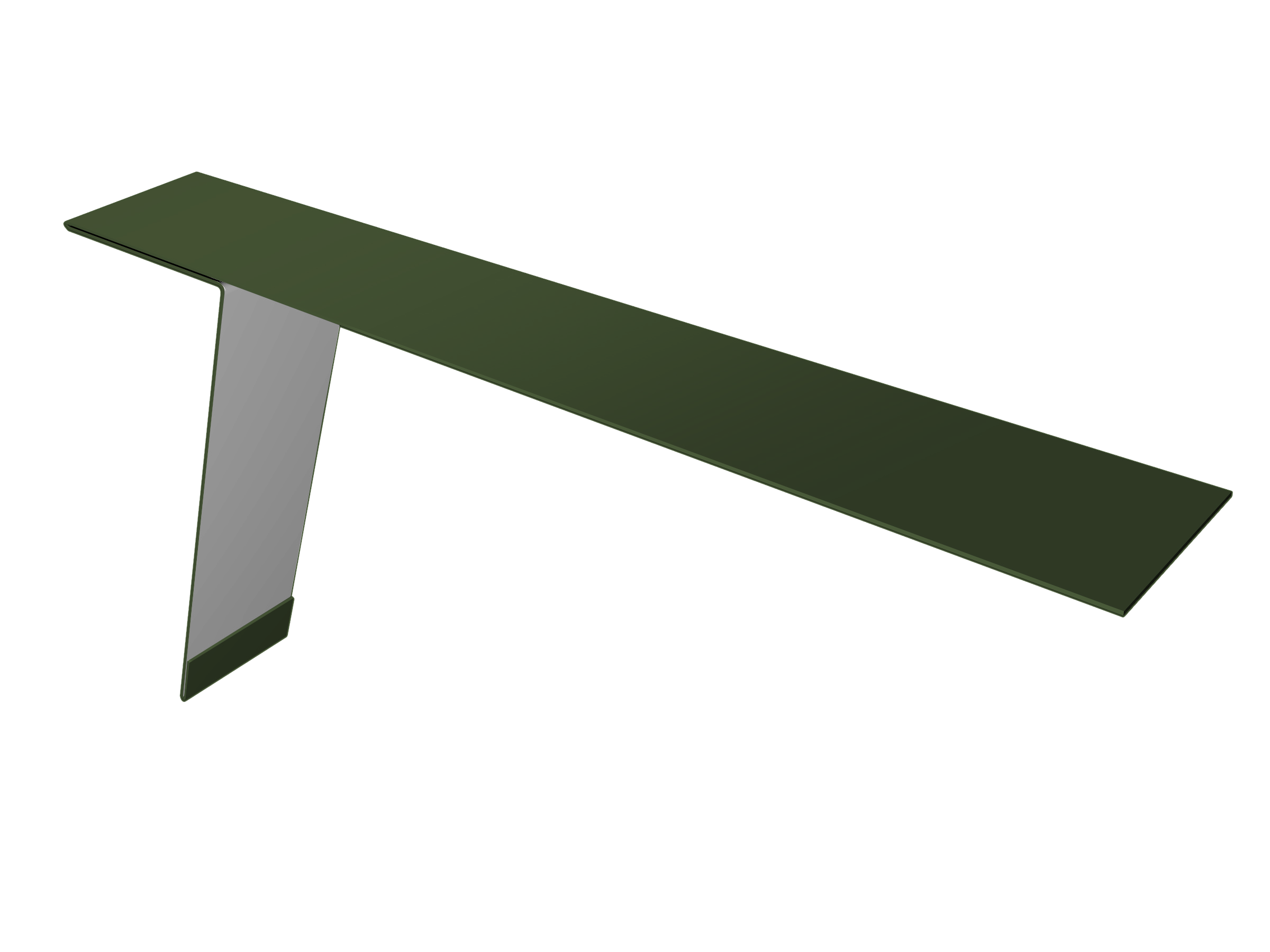 Планка карнизная фальц 130х80 0,5 Satin Matt TX RAL 6020 хромовая зелень (2м)