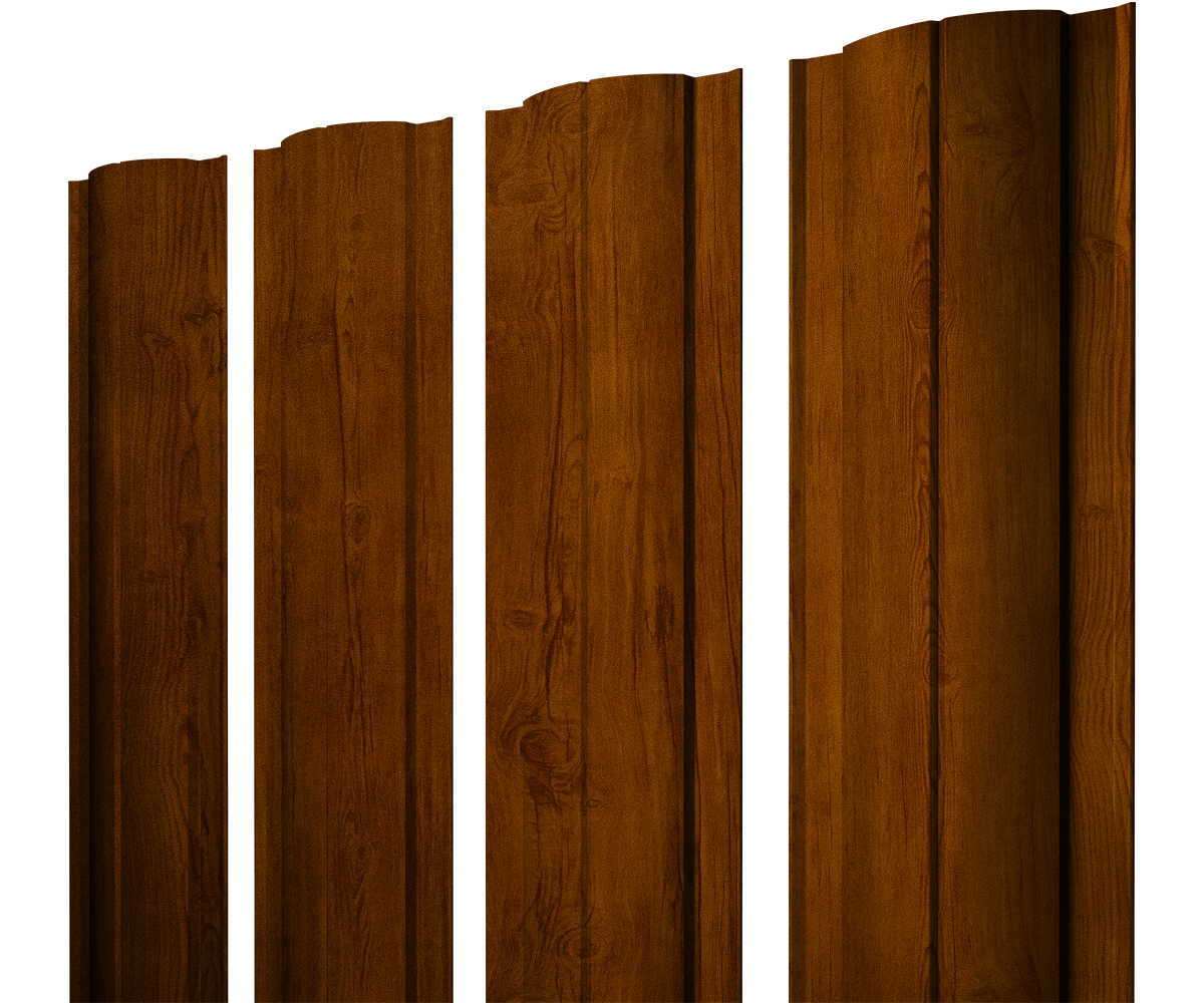 Штакетник Круглый с прямым резом 0,45 Print-Double Premium Golden Wood Intense F