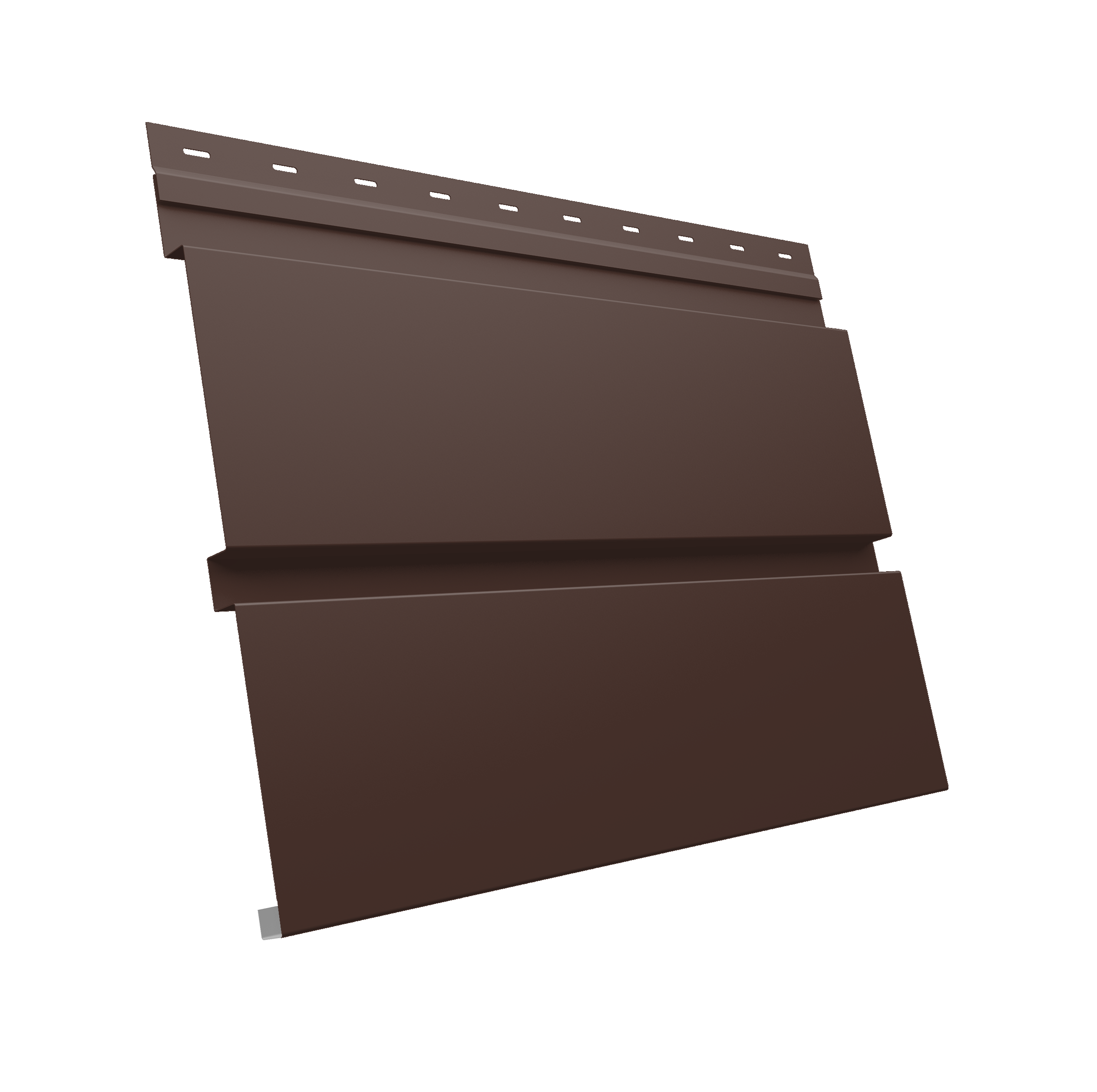 Софит металлический Квадро Брус без перфорации 0,5 Satin Matt с пленкой RAL 8017 шоколад