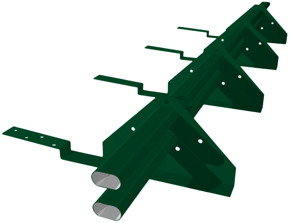 Снегозадержатель трубчатый для композитной черепицы Roman RAL 6005 (3м)