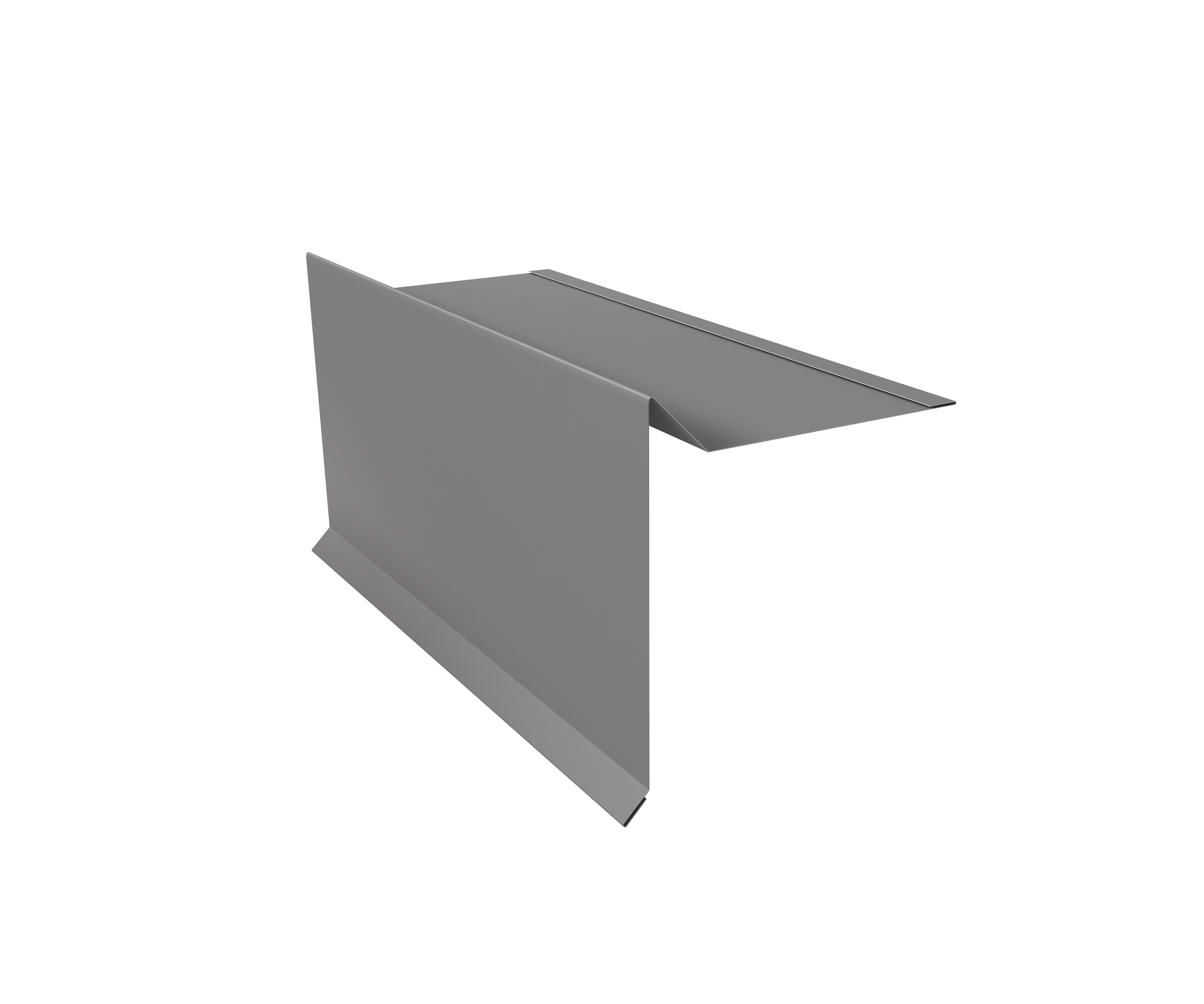 Планка ветровая с отгибом для мягкой кровли 100х20х70 0,5 Satin с пленкой RAL 9006 бело-алюминиевый (3м)