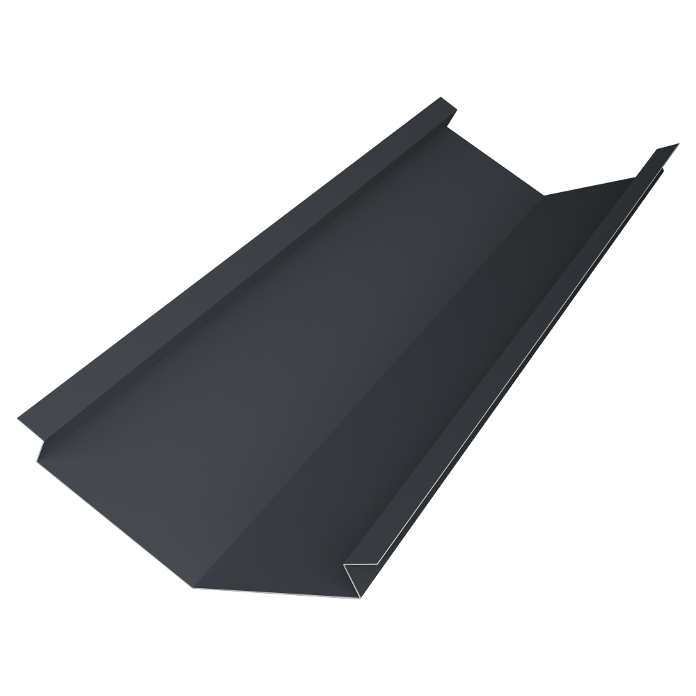 Планка ендовы нижней для композитной черепицы 140х140 0,5 Velur X RAL 7024 мокрый асфальт (3м)
