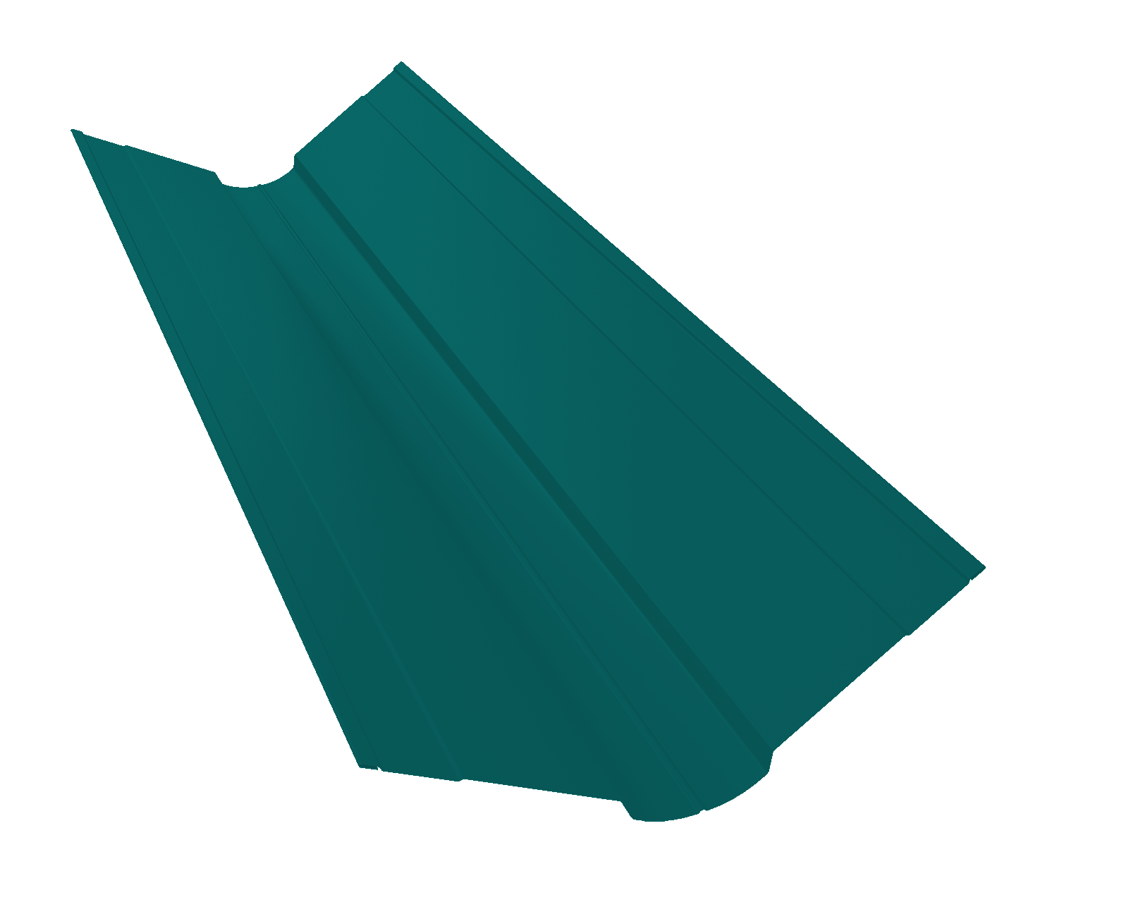 Планка ендовы верхней фигурной 100x100 0,45 PE с пленкой RAL 5021 водная синь (2м)