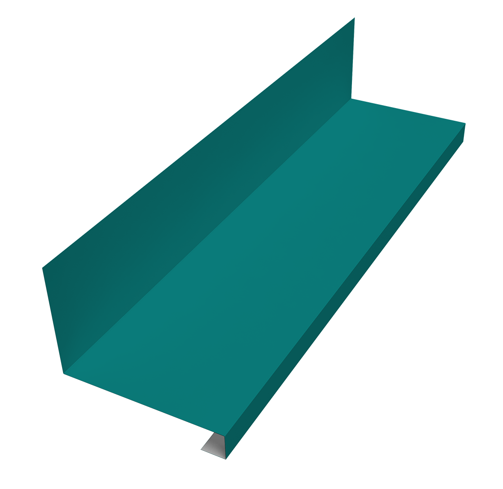 Планка примыкание нижнее к трубе для Кликфальц Pro 0,45 PE с пленкой RAL 5021 водная синь (2м)