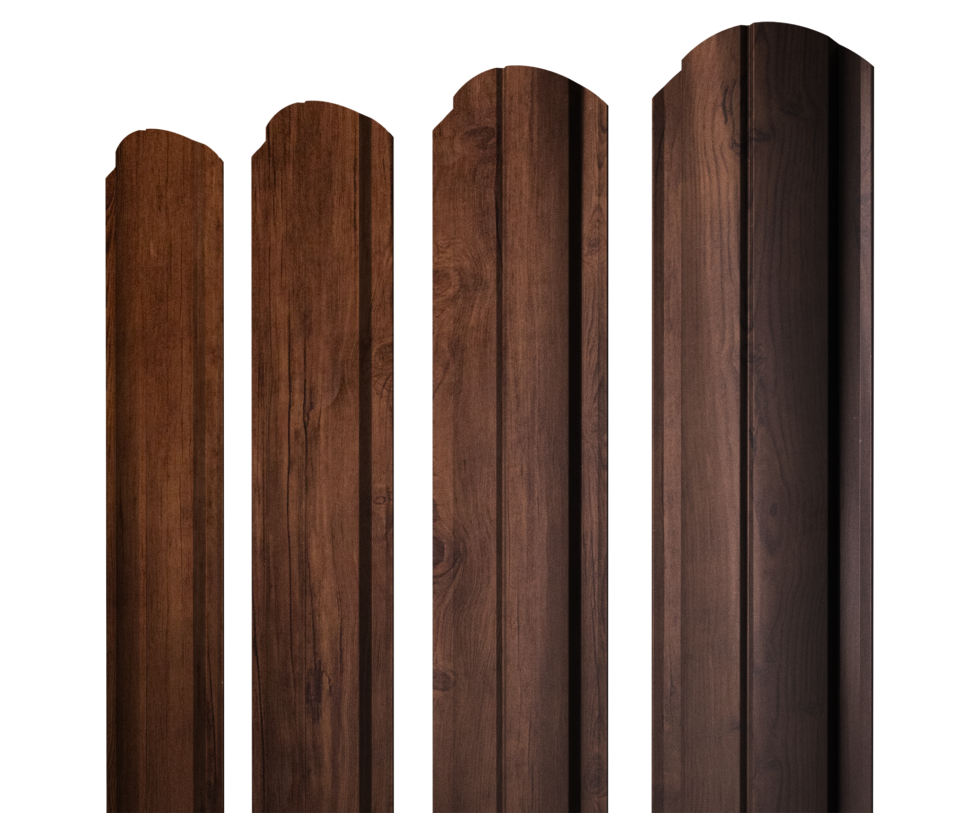 Штакетник Полукруглый Slim фигурный 0,4 Print Premium Cherry Wood Fresh TwinColor