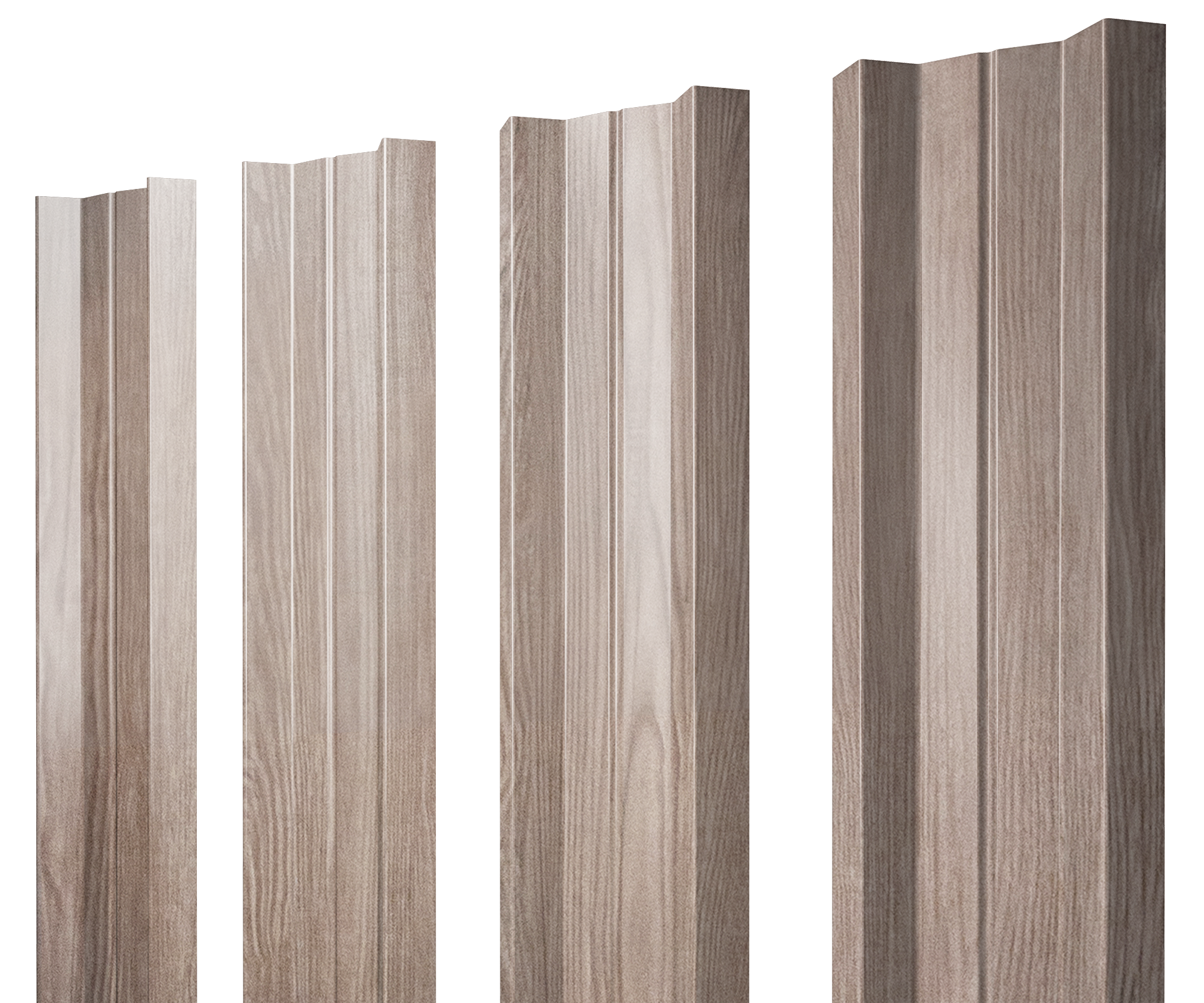 Штакетник М-образный А с прямым резом 0,45 Print Elite White Wood TwinColor