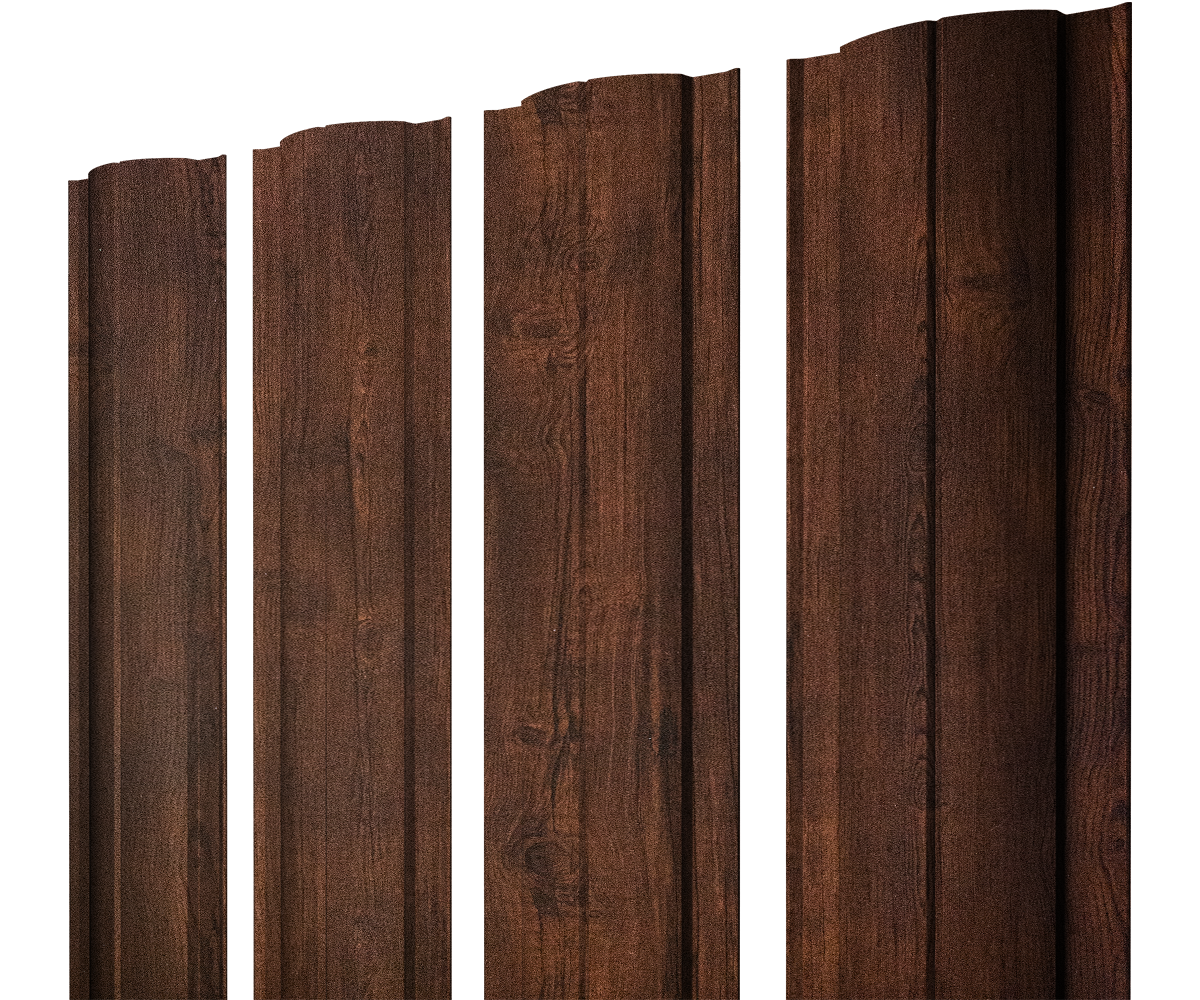 Штакетник Круглый с прямым резом 0,4 Print Premium Cherry Wood Dark FTC