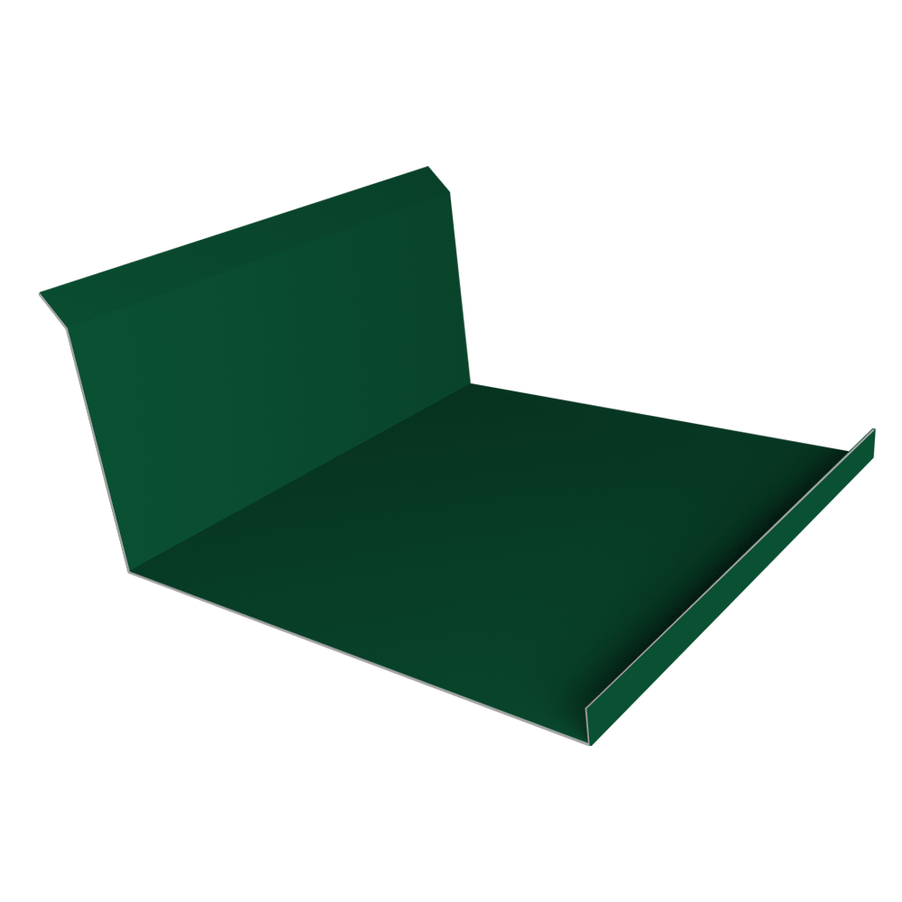 Планка примыкания нижняя 20х122х260х15 0,45 PE-Double с пленкой RAL 6005 зеленый мох (3м)