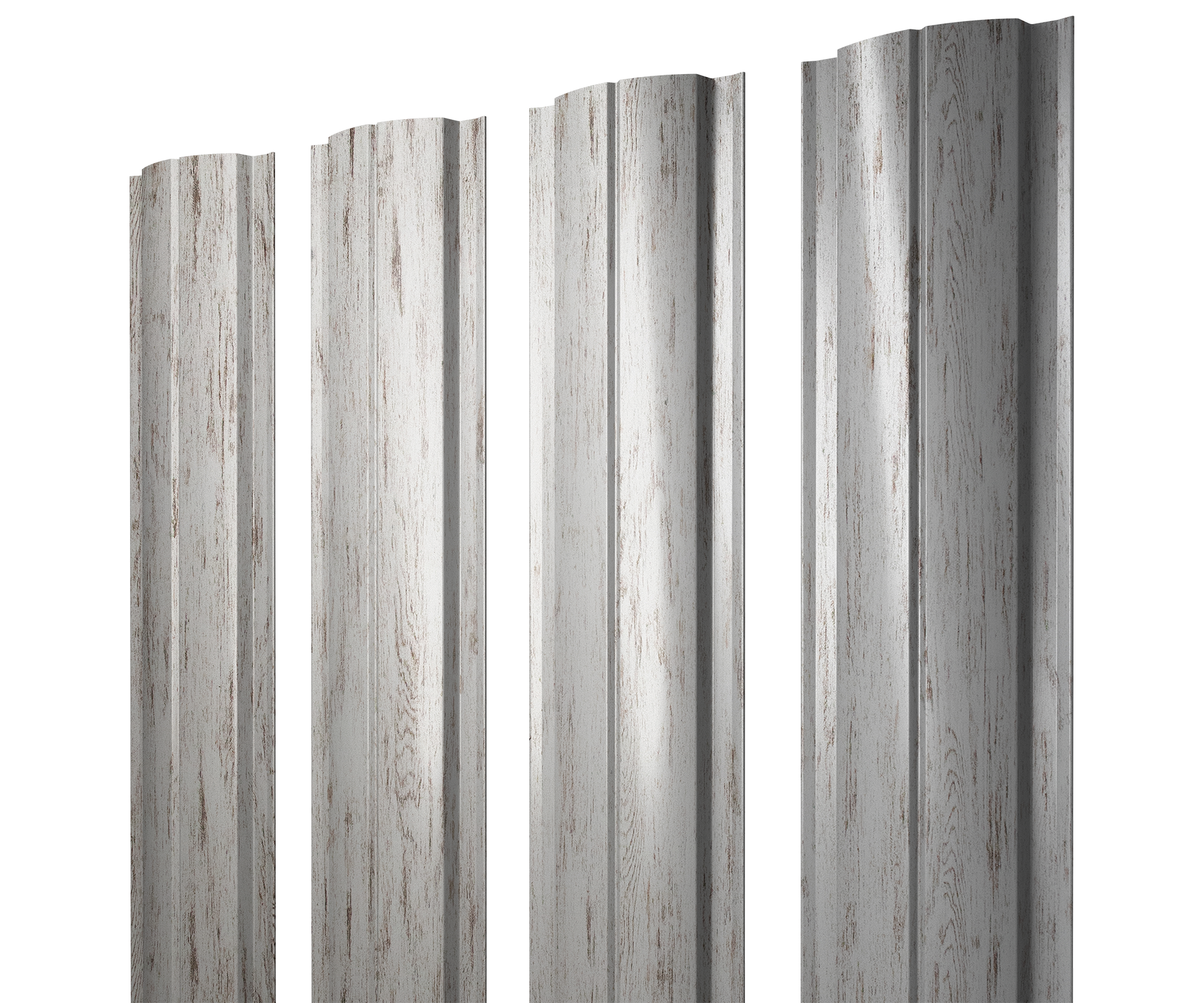 Штакетник Полукруглый Slim с прямым резом 0,45 Print Elite Snow Wood TwinColor