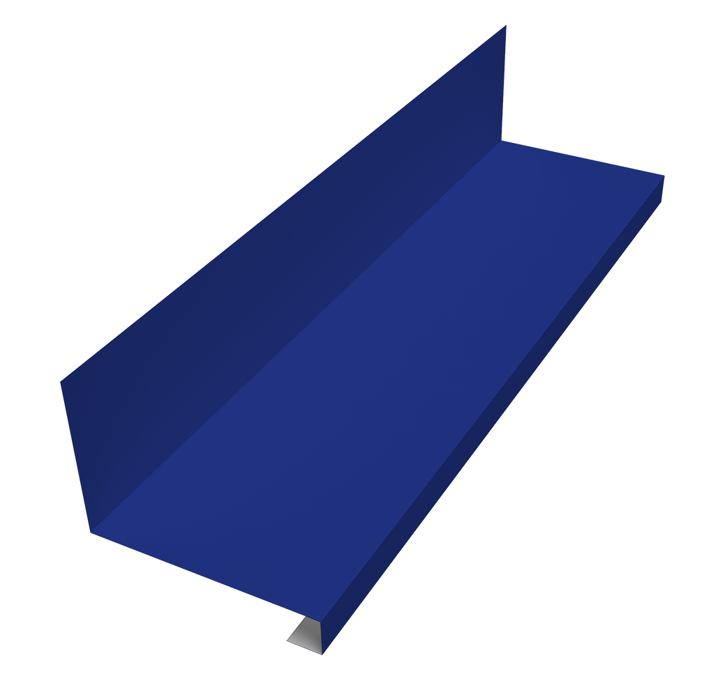 Планка примыкание нижнее к трубе для Кликфальц Pro 0,45 PE с пленкой RAL 5002 ультрамариново-синий (2м)
