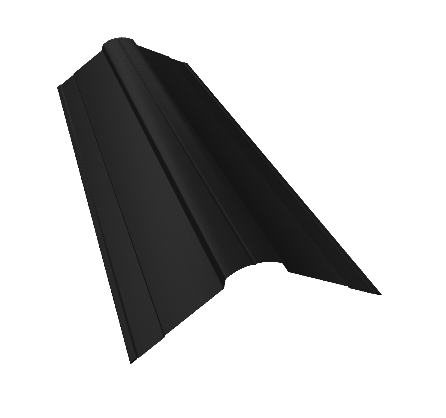 Планка конька фигурного 100x100 0,5 PurPro Matt 275 RAL 9005 черный (3м)