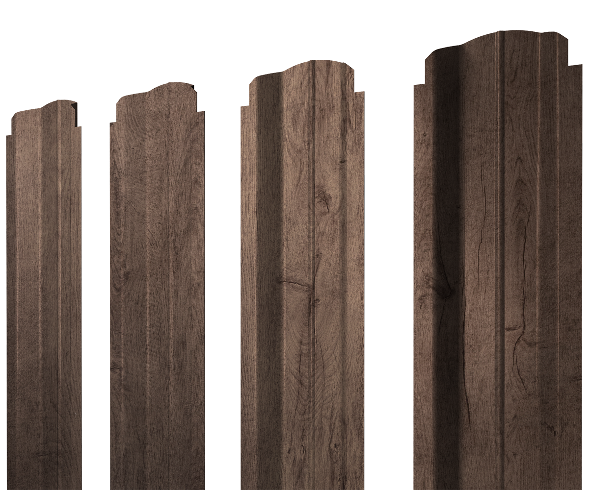 Штакетник П-образный В фигурный 0,45 Print Premium Almond Wood Fresh
