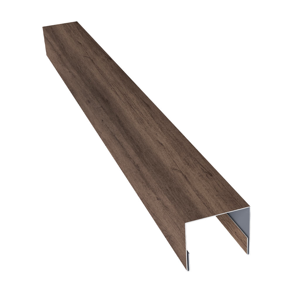 Планка П-образная заборная 24 0,45 Print Premium Almond Wood Fresh (3м)