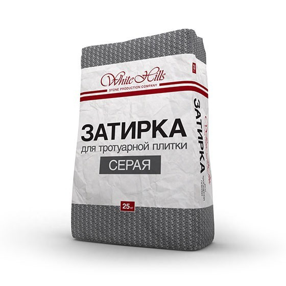 СЕРАЯ затирка для тротуарной плитки WHITE HILLS, (25 кг)