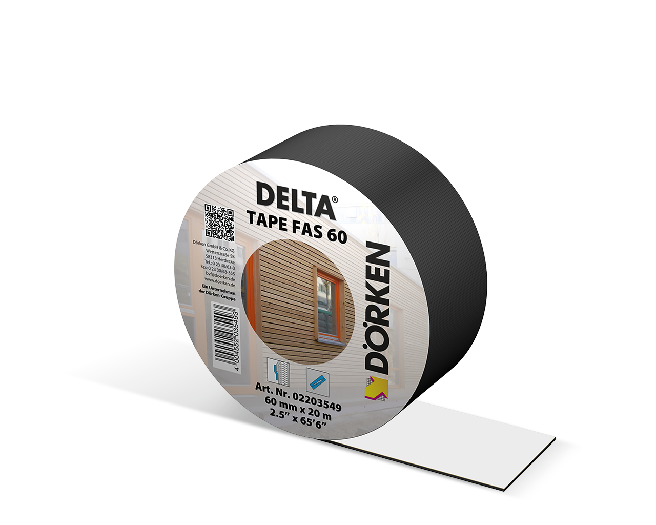 Лента Delta-Tape Fas 60 односторонняя для проклейки нахлестов фасадных мембран Delta семейства Fassade (20мх60мм)