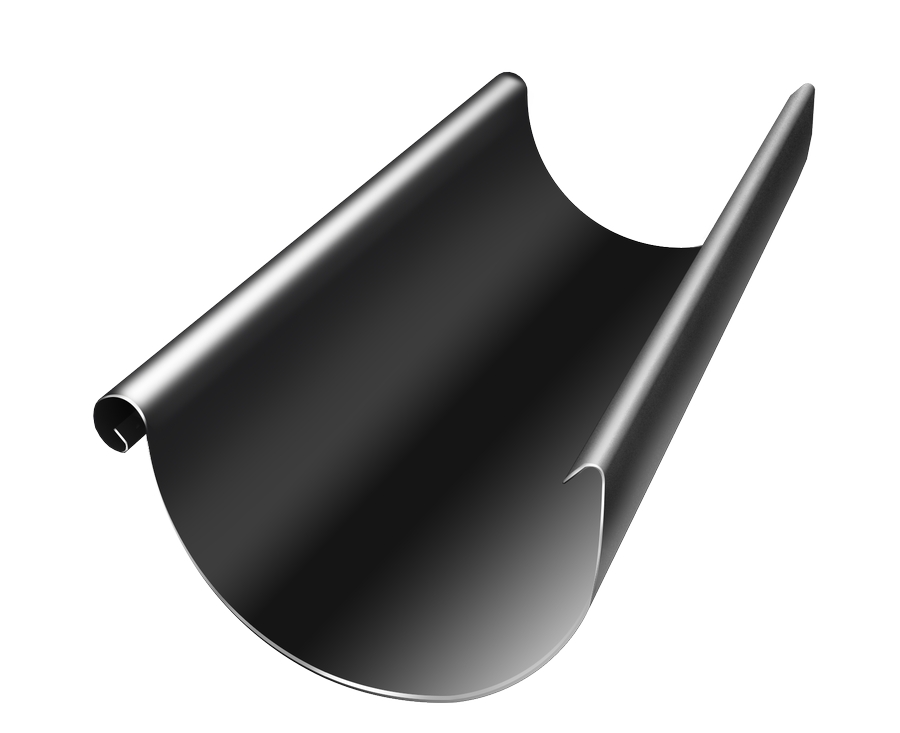Желоб полукруглый GL PU 125 мм 3 м RAL 9005 черный