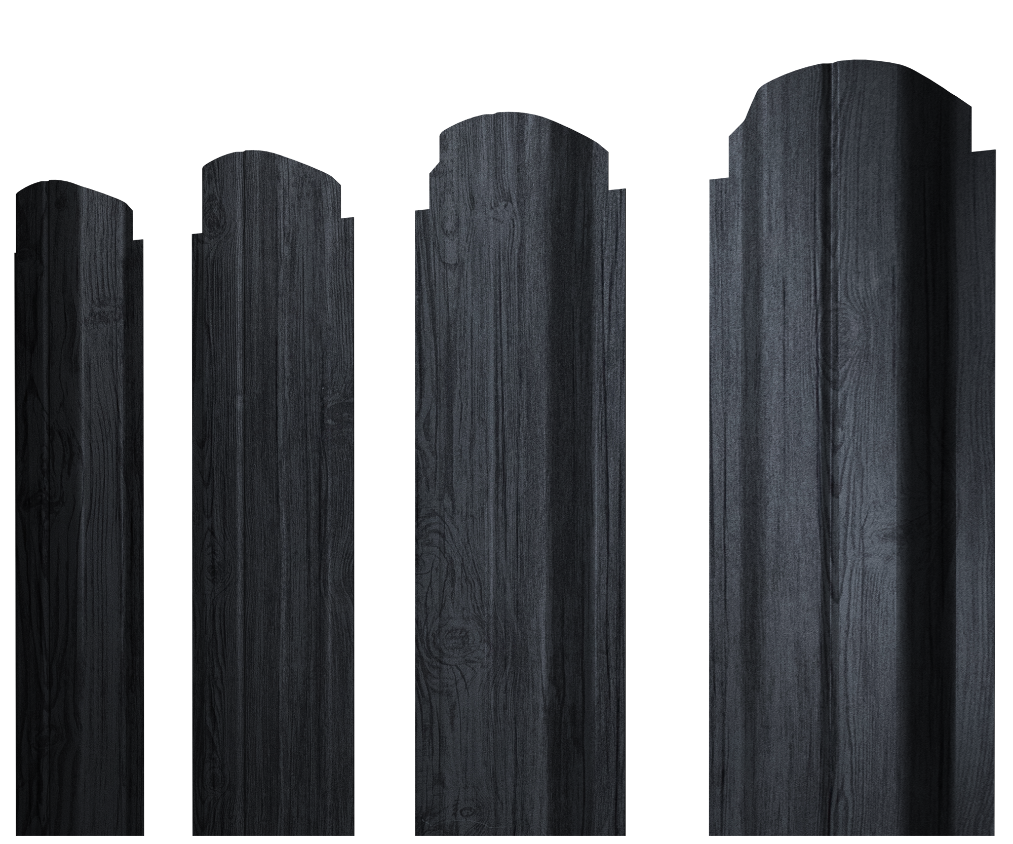 Штакетник П-образный А фигурный 0,45 Print Premium Grey Wood TwinColor