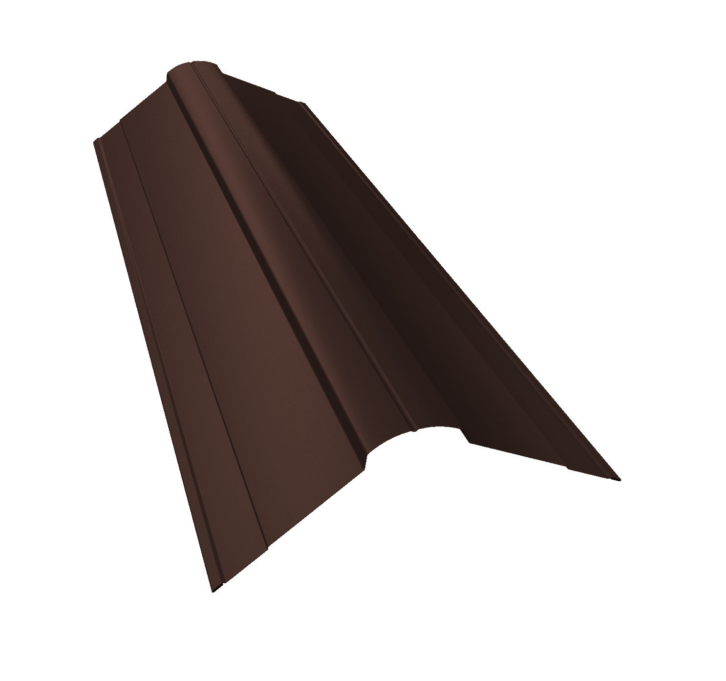 Планка конька фигурного 100x100 0,45 PE lite с пленкой RAL 8017 шоколад (2м)