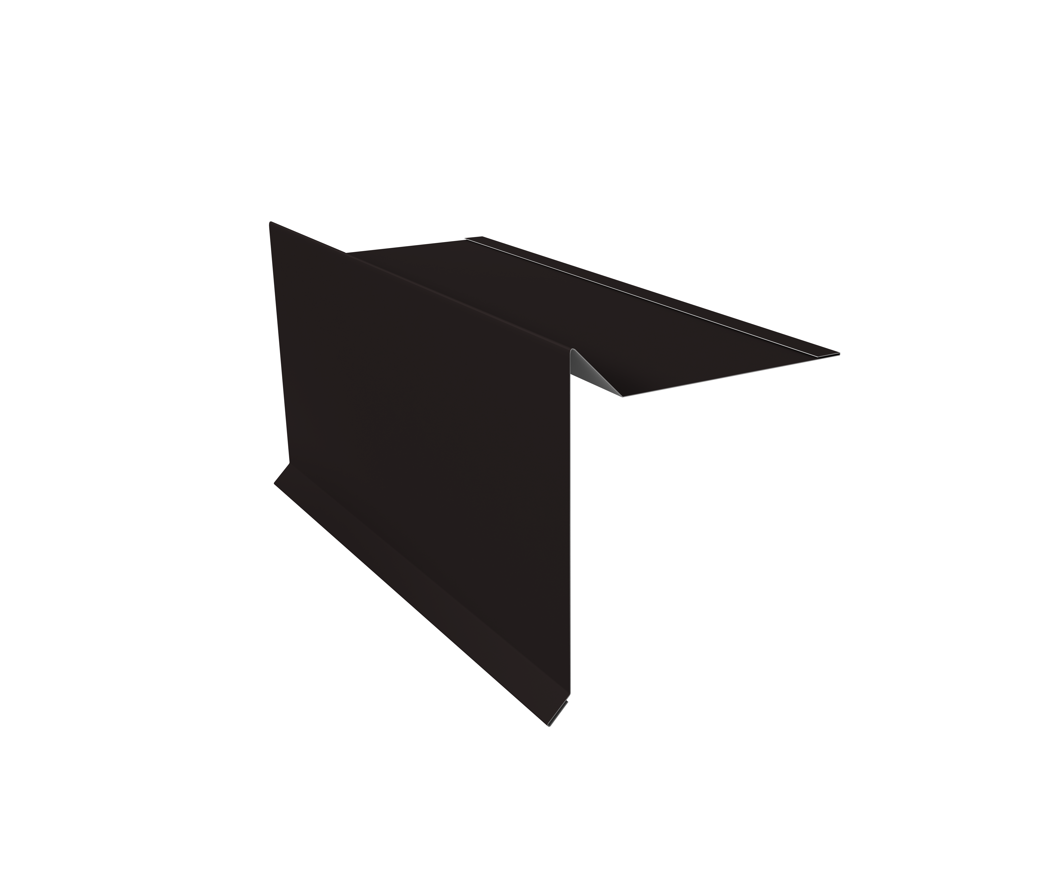 Планка ветровая с отгибом для мягкой кровли 100х20х70 0,5 Satin с пленкой RAL 9005 черный (2м)