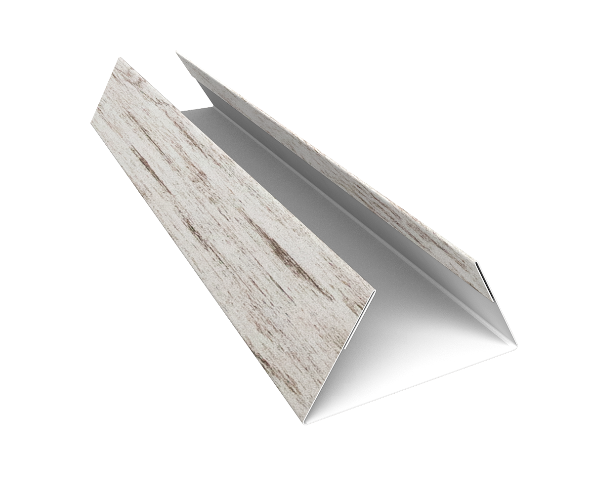 Планка стыковочная составная нижняя 0,45 Print Elite Snow Wood TwinColor (3м)