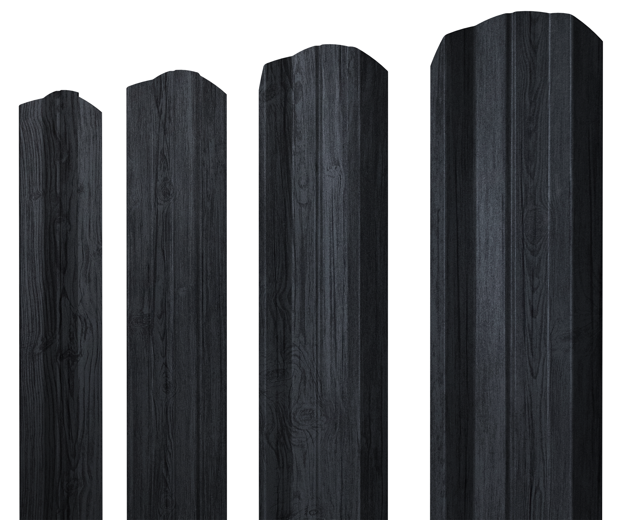Штакетник М-образный А фигурный 0,45 Print Premium Grey Wood TwinColor