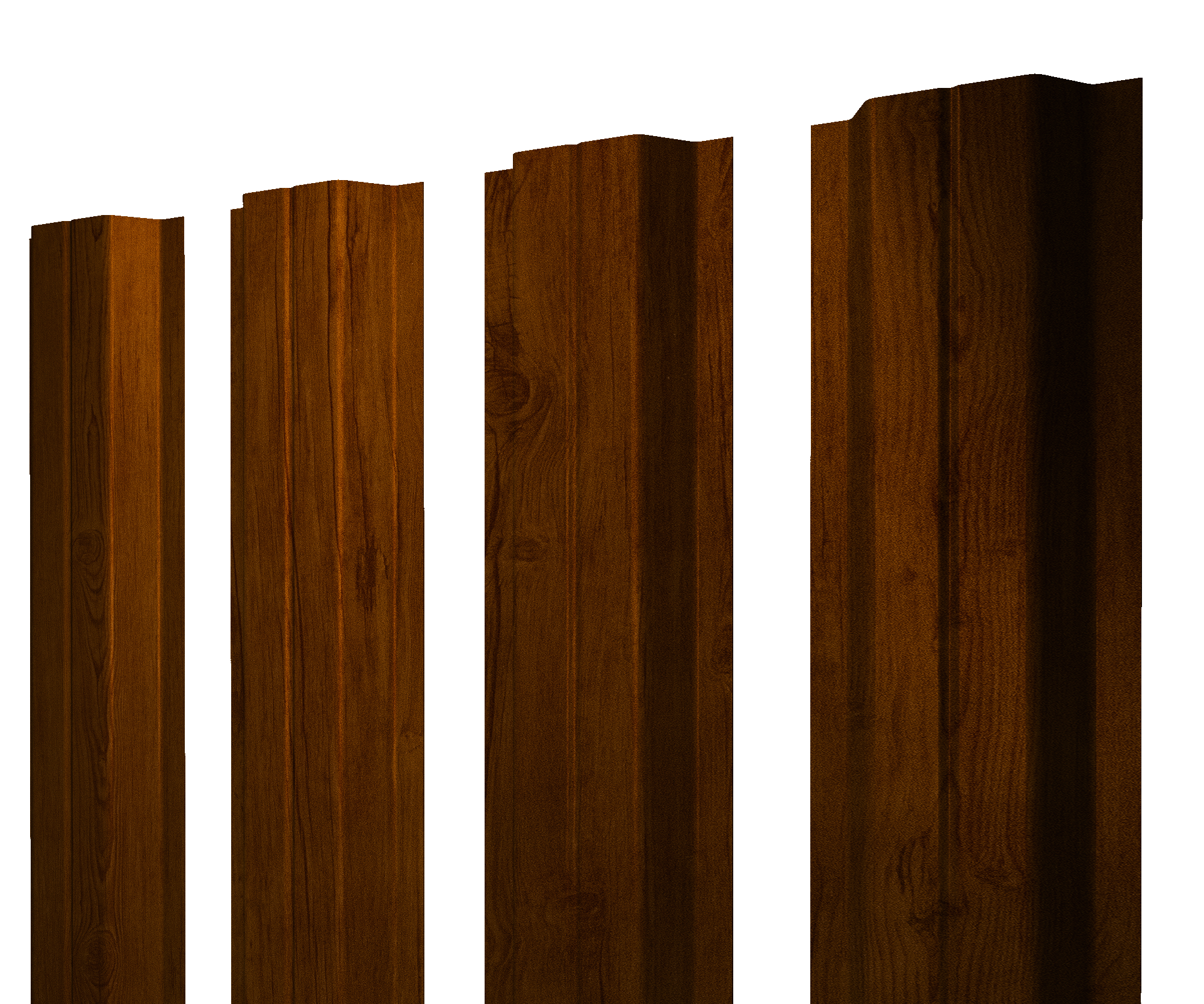 Штакетник П-образный A с прямым резом 0,45 Print-Double Premium Golden Wood Intense F