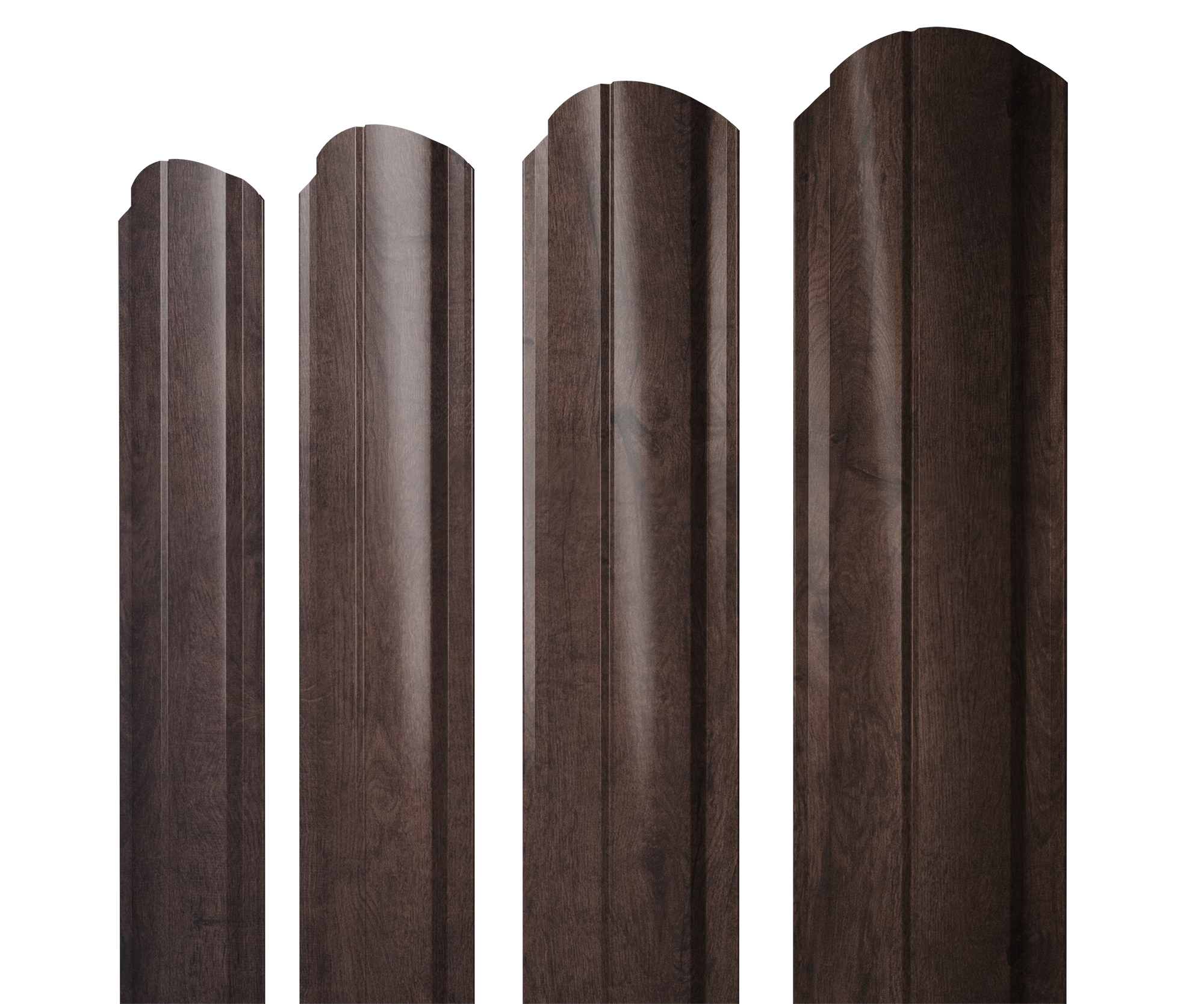 Штакетник Полукруглый Slim фигурный 0,4 Print Premium Antique Wood TwinColor