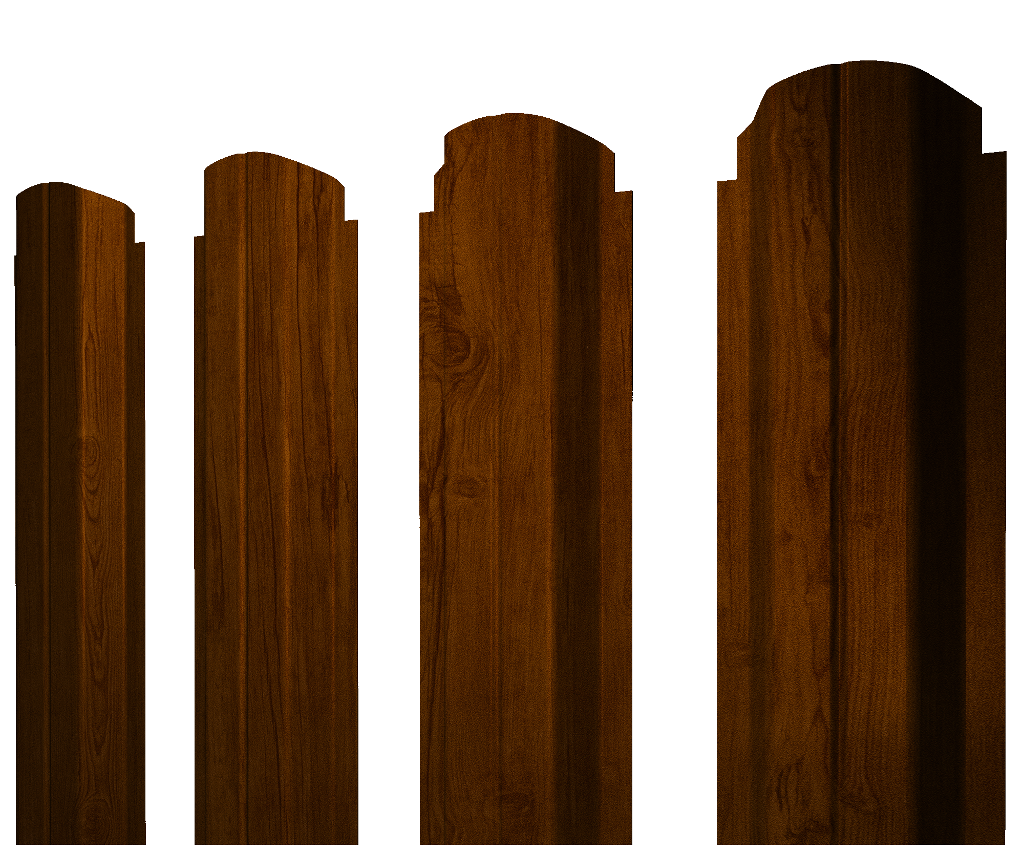 Штакетник П-образный А фигурный 0,45 Print-Double Premium Golden Wood Intense F