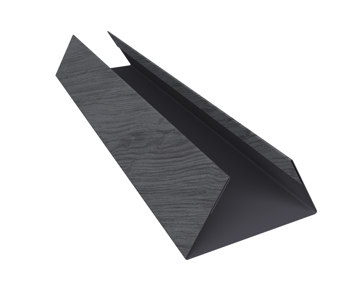 Планка стыковочная составная нижняя 0,45 Print Premium Grey Wood TwinColor (2м)