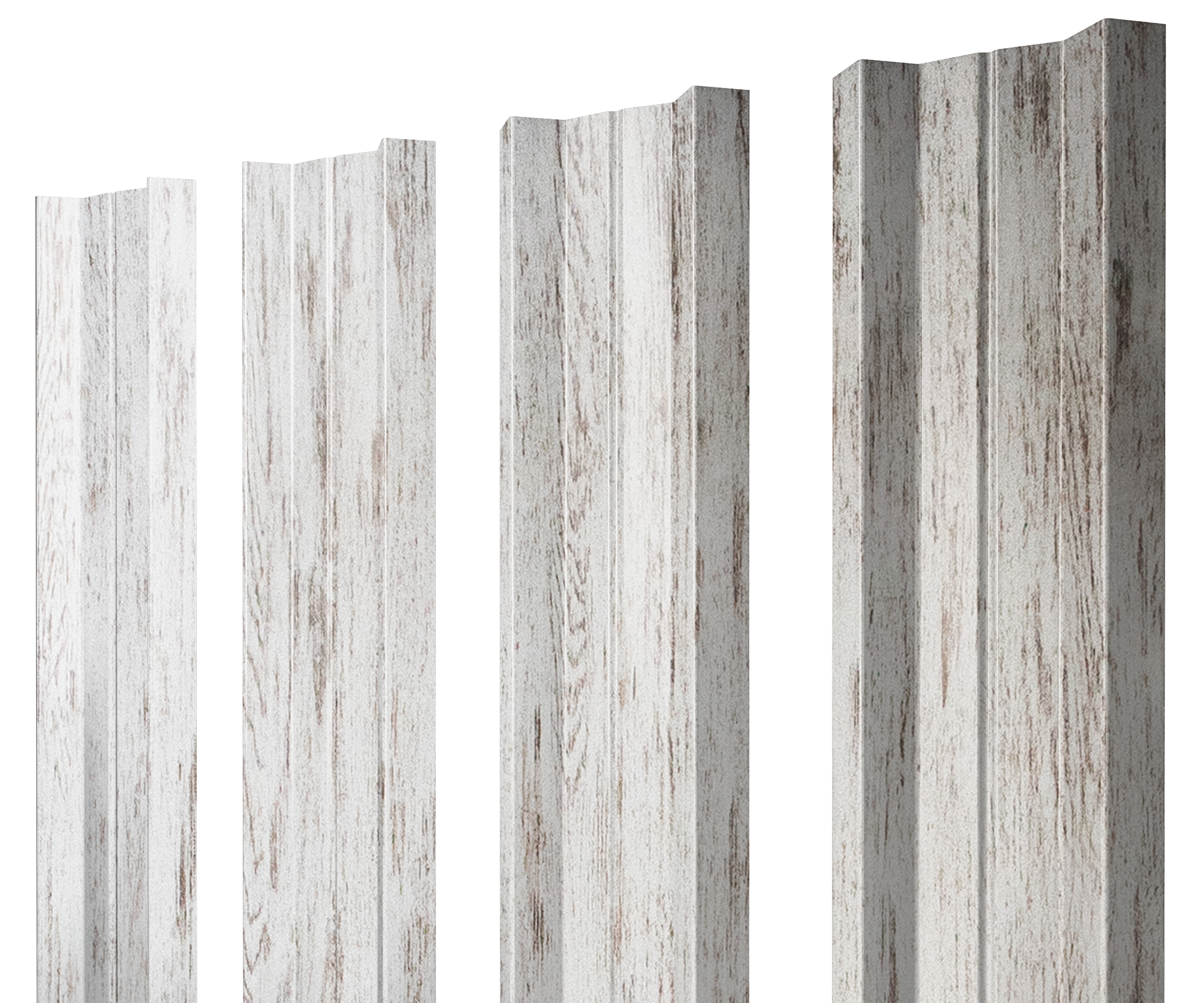 Штакетник М-образный А с прямым резом 0,45 Print Elite Snow Wood TwinColor