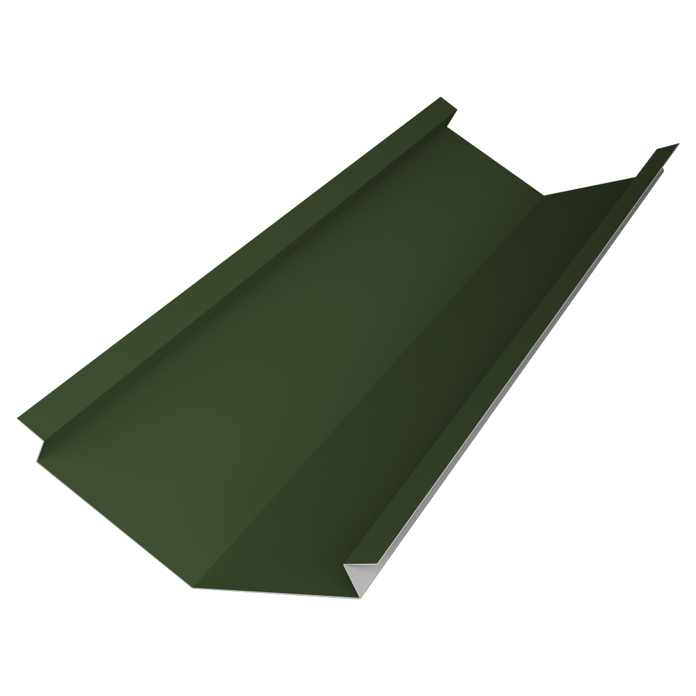 Планка ендовы нижней для композитной черепицы 140х140 0,5 Satin Matt TX RAL 6020 хромовая зелень (3м)