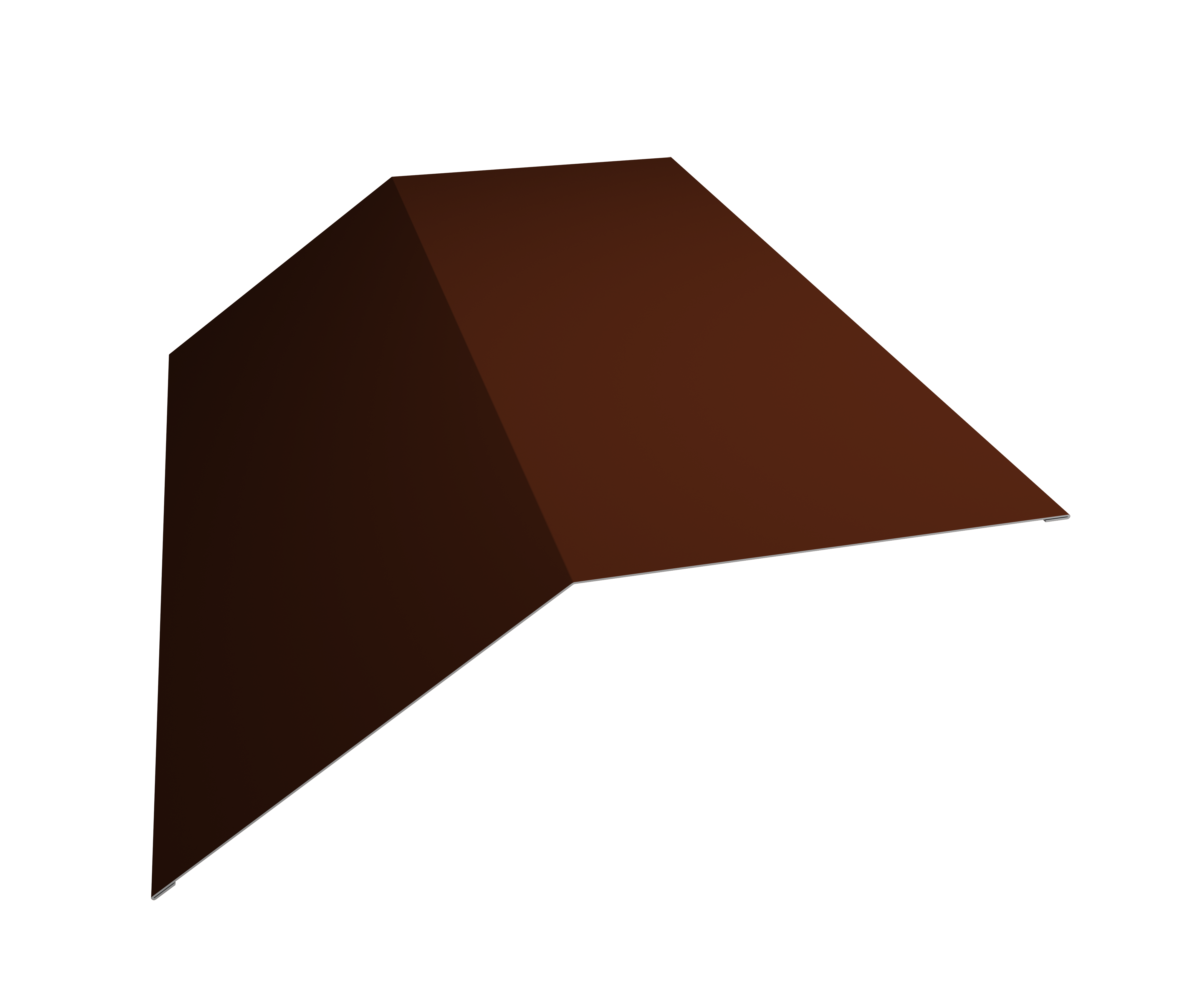 Планка конька плоского 190х190 0,5 Satin с пленкой RAL 3009 оксидно-красный (2м)