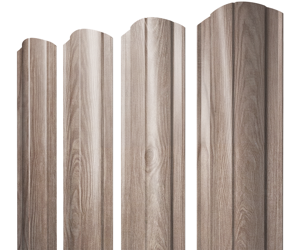 Штакетник Круглый фигурный 0,45 Print Elite White Wood TwinColor
