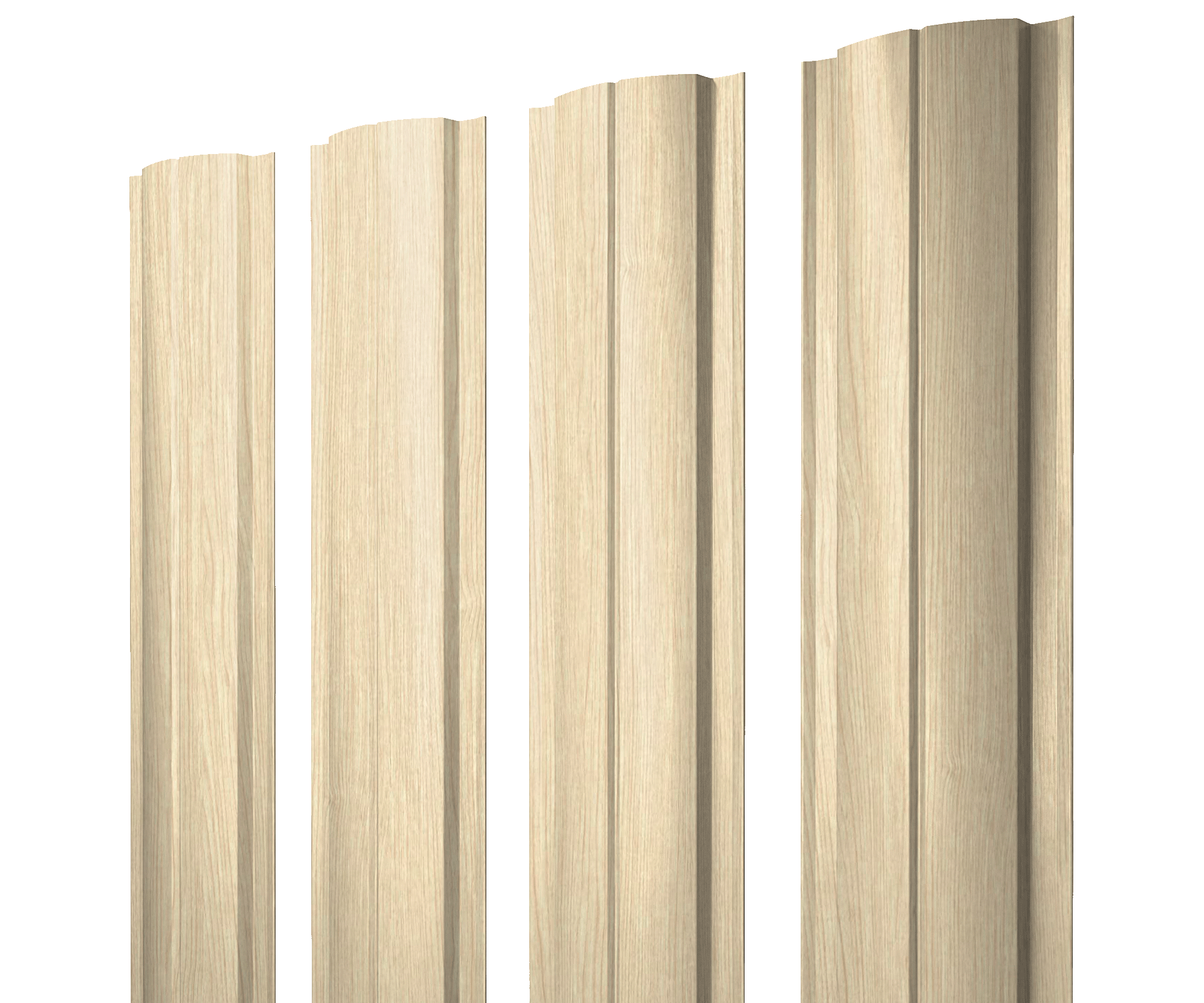 Штакетник Полукруглый Slim с прямым резом 0,45 Print Elite Milky Wood TwinColor
