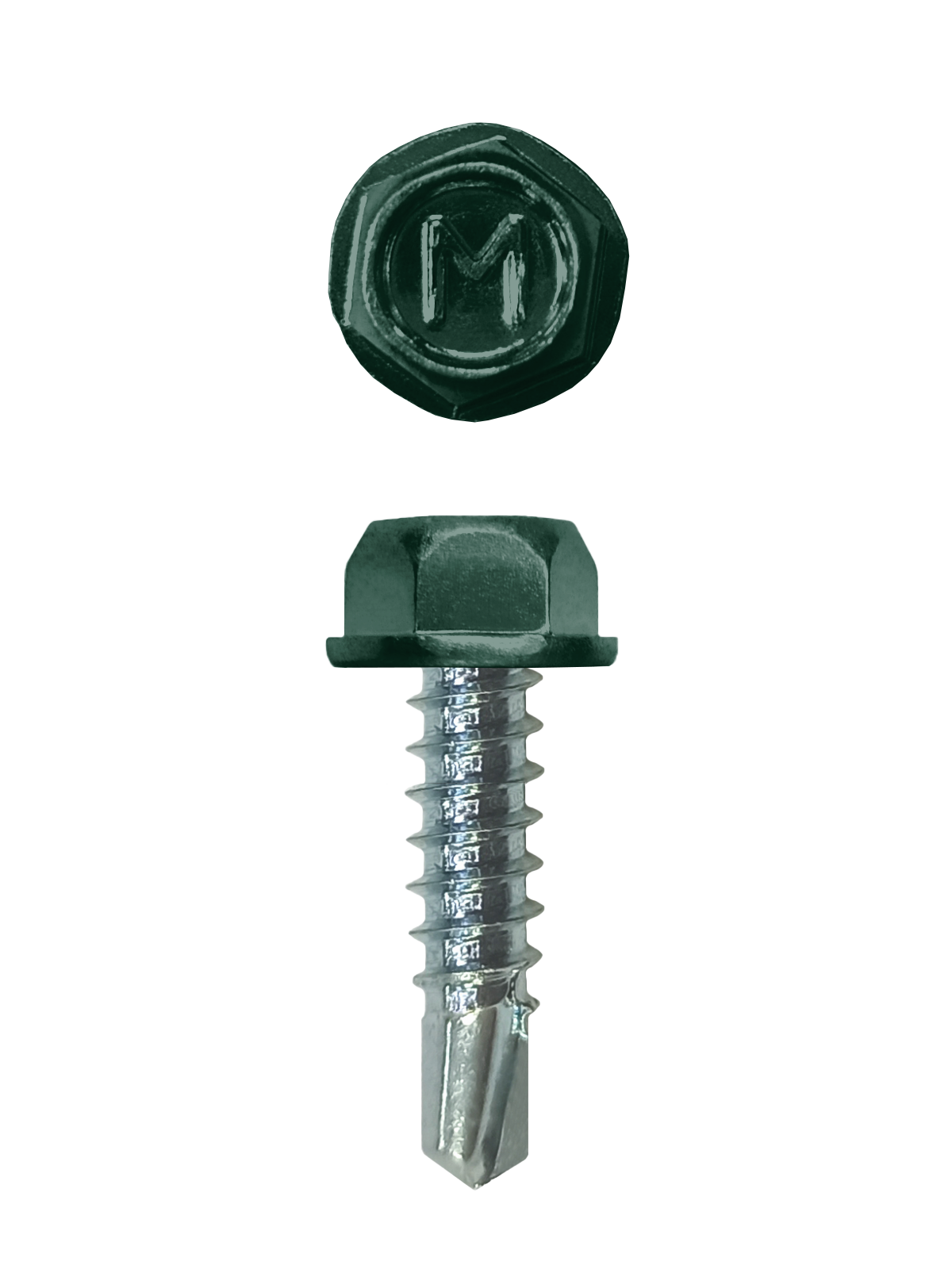 Саморез для забора по металлу Daxmer 4,8х19 без шайбы св.№2 (500шт) RAL 6005